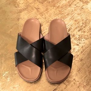 Madewell cross strap leather lug sole sandals